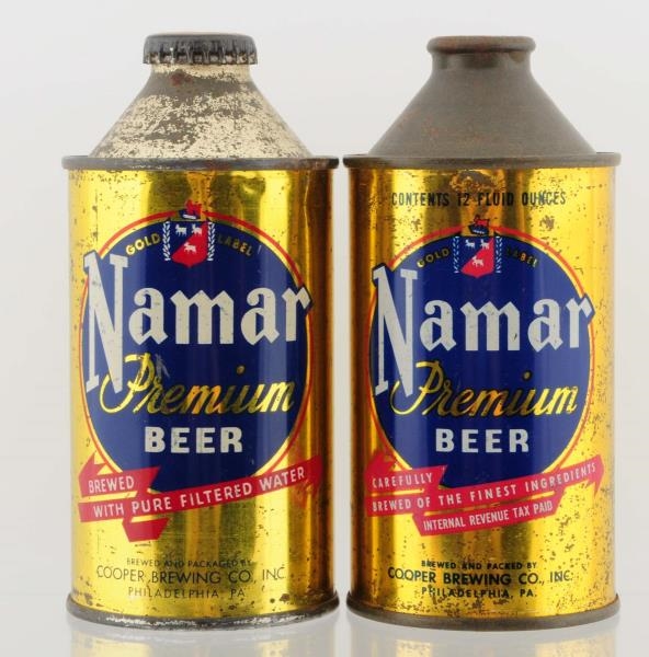 LOT OF 2: NAMAR CONE TOP COOPER BREWING CO. CANS. 