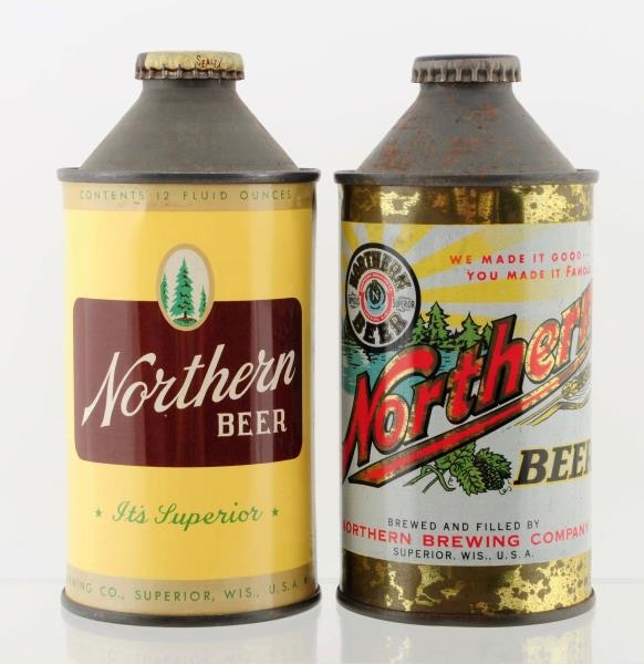 LOT OF 2: NORTHERN BEER CONE TOP BEER CANS.       