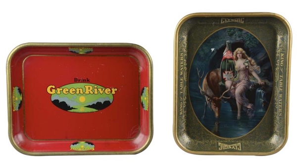 LOT OF 2: GREEN RIVER & CLYSMIC SERVING TRAYS     