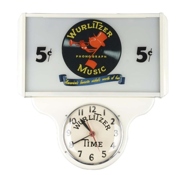 WURLITZER MUSIC LIGHTED WALL CLOCK                