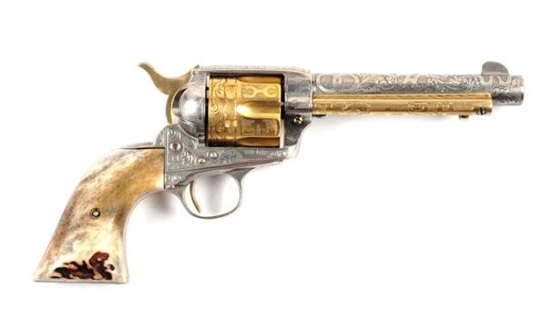 **COLT CATTLE BRAND ENGRAVED S.A.A. REVOLVER.     
