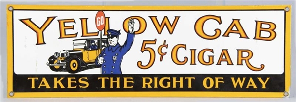 YELLOW CAB 5¢ CIGAR SIGN                          