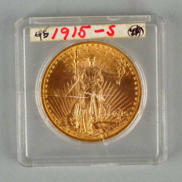 1915 S $20 GOLD ST. GAUDENS DOUBLE EAGLE.         