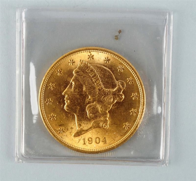 1904 $20 GOLD LIBERTY DOUBLE EAGLE.               