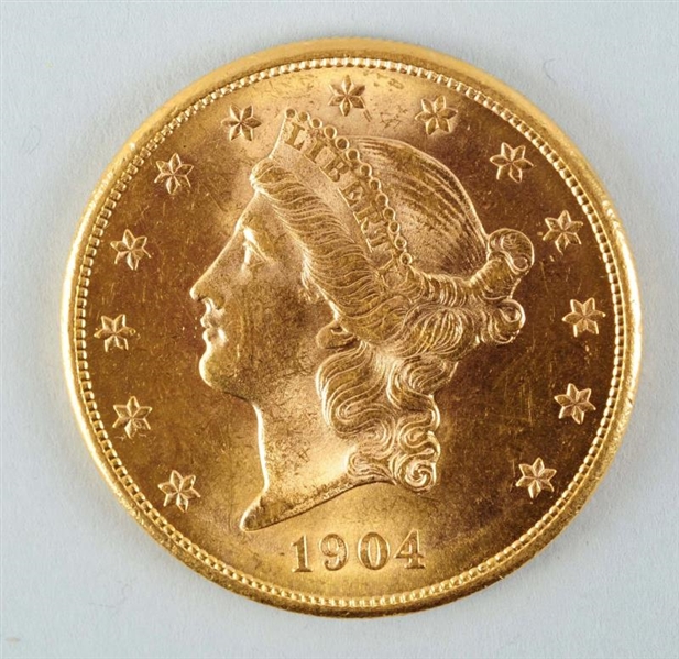 1904 S $20 GOLD LIBERTY DOUBLE EAGLE.             