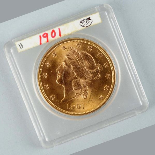 1901 $20 GOLD LIBERTY DOUBLE EAGLE.               