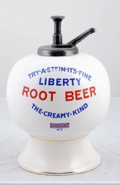 LIBERTY ROOT BEER SYRUP DISPENSER.                