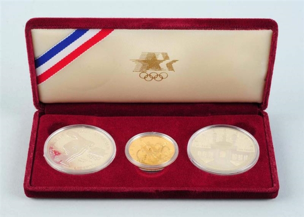 1984 GOLD & SILVER OLYMPIC COINS.                 