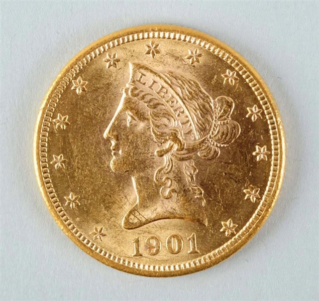 1901 $10 GOLD LIBERTY EAGLE.                      