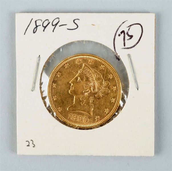 1899 S $10 GOLD LIBERTY EAGLE.                    