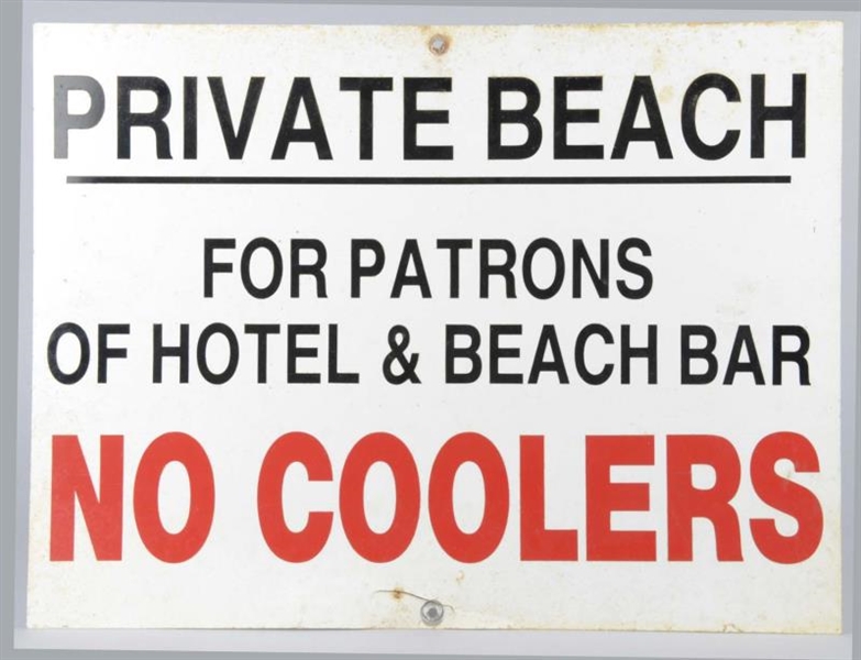 PRIVATE BEACH TIN SIGN                            
