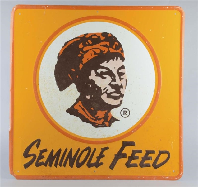 SEMINOLE FEED EMBOSSED TIN SIGN                   