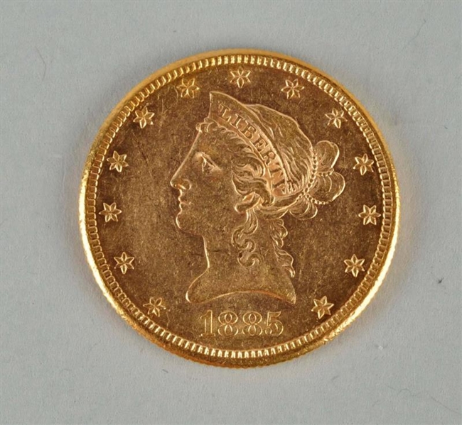 1885 S $10 GOLD LIBERTY EAGLE.                    