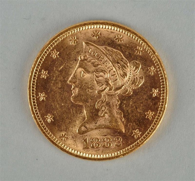 1882 $10 GOLD LIBERTY EAGLE.                      