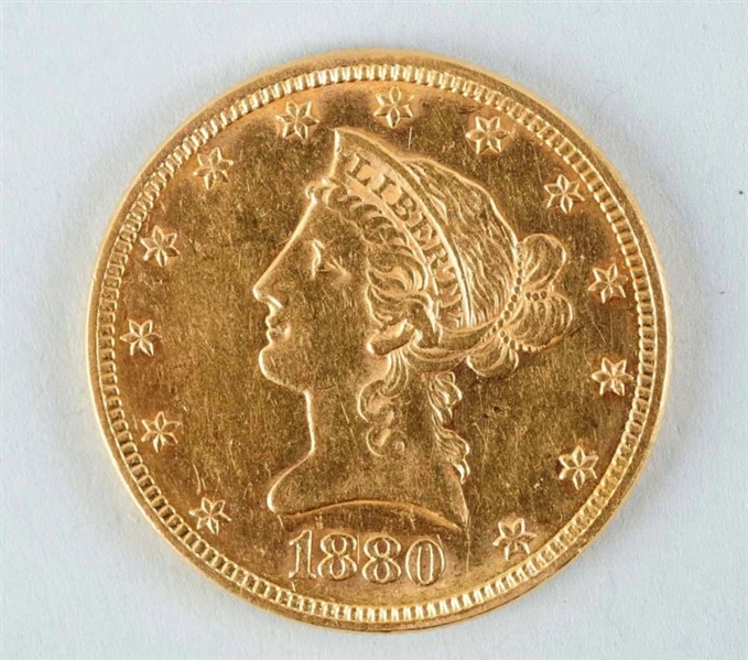 1880 $10 GOLD LIBERTY EAGLE.                      