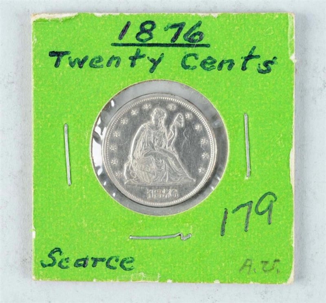SCARCE 1876 20 CENT COIN.                         