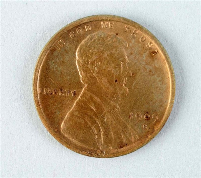 1909 S VDB LINCOLN PENNY.                         