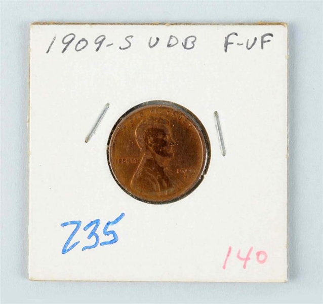 1909 S VDB LINCOLN PENNY.                         