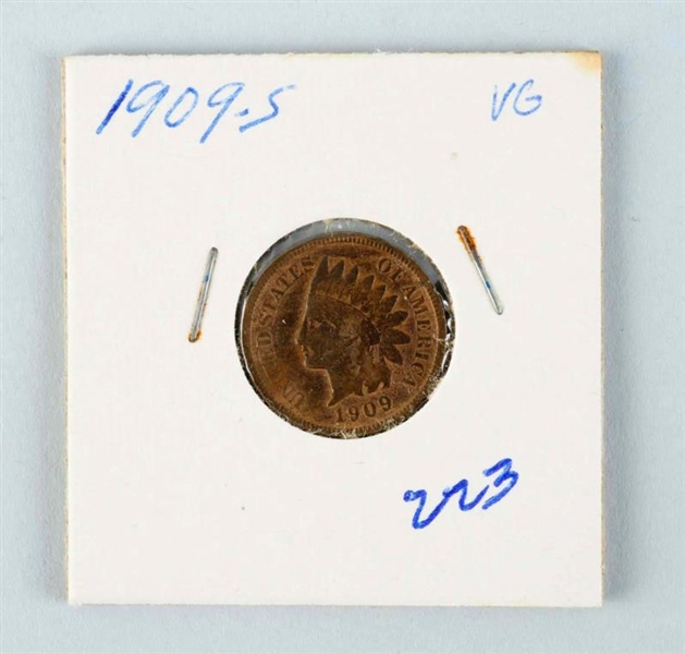 1909 S INDIAN HEAD ONE CENT.                      