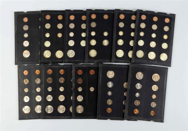 LOT OF 11: COIN SETS, ALL MINT. 1949-1958.        