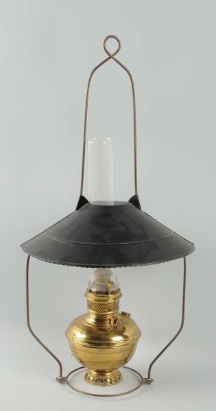 LARGE KEROSENE LAMP WITH SHADE.                   