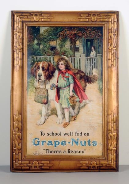 GRAPE-NUTS TIN ADVERTISING SIGN.                  