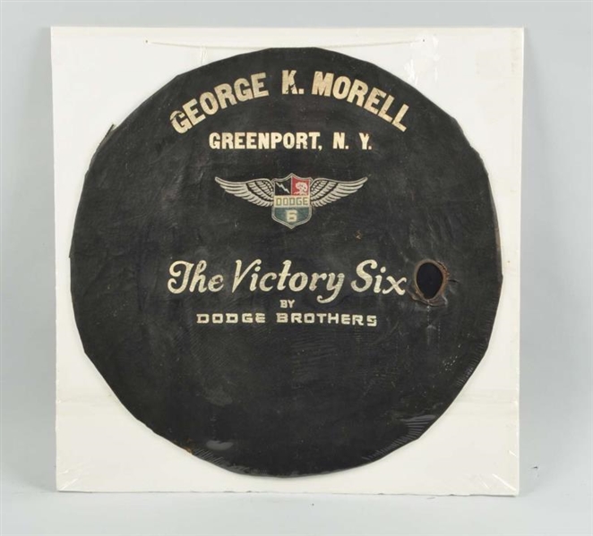 TIRE COVER WITH "THE VICTORY SIX" BY DODGE BROS.  