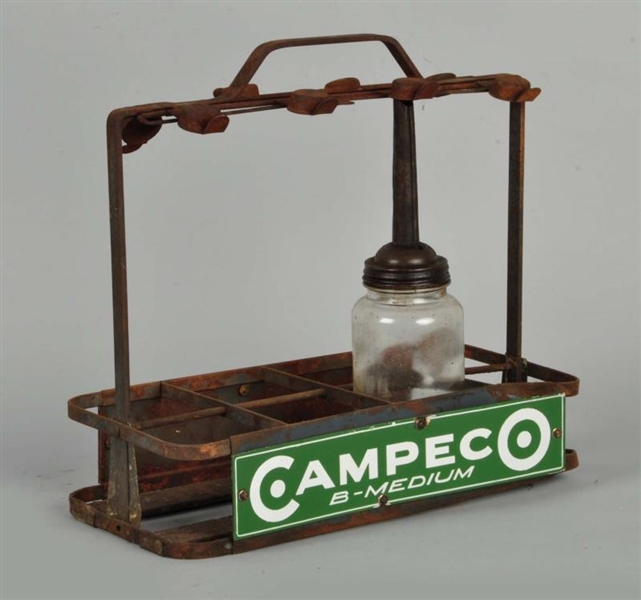 CAMPECO F-FORD METAL OIL BOTTLE RACK.             