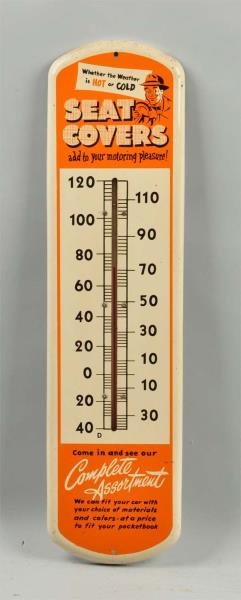 SEAT COVERS TIN THERMOMETER.                      