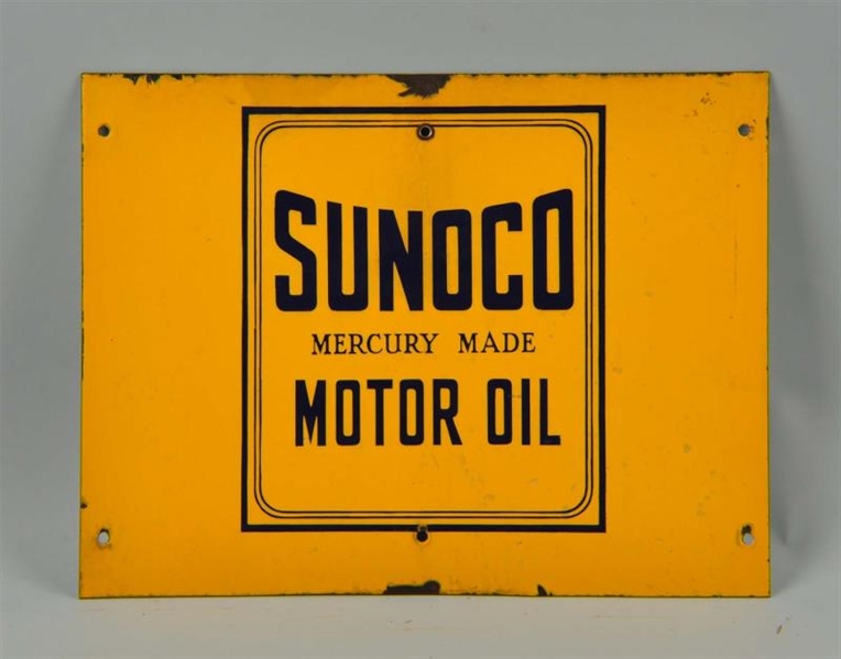 SUNOCO MERCURY MADE MOTOR OIL SSP SIGN.           
