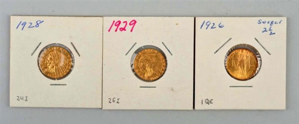LOT OF 3: GOLD COINS.                             