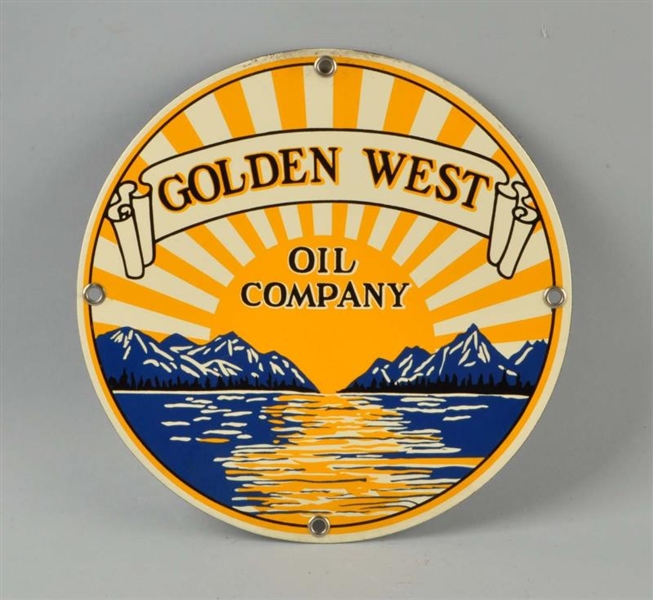 GOLDEN WEST OIL CO. SINGLE SIDED PORCELAIN SIGN.  