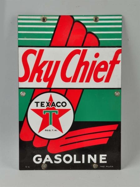 TEXACO SKY CHIEF GASOLINE SINGLE SIDED PORCELAIN. 