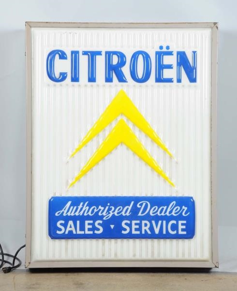 CITROEN DOUBLE SIDED PLASTIC LIGHTED PANEL SIGH.  