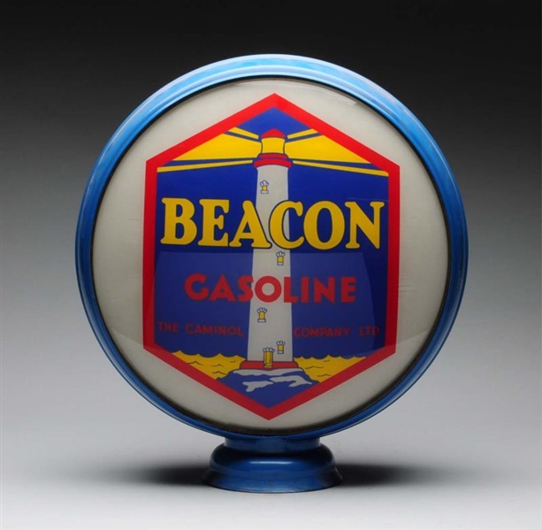 BEACON GASOLINE WITH LIGHTHOUSE METAL GLOBE BODY. 