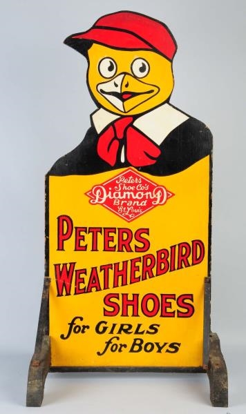 PETERS WEATHERBIRD SHOES DIECUT SIDEWALK SIGN.    