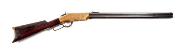 EXQUISITE ENGRAVED WINCHESTER HENRY L.A. RIFLE.   