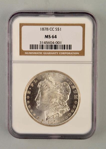 1878 CC SILVER MORGAN COIN.                       
