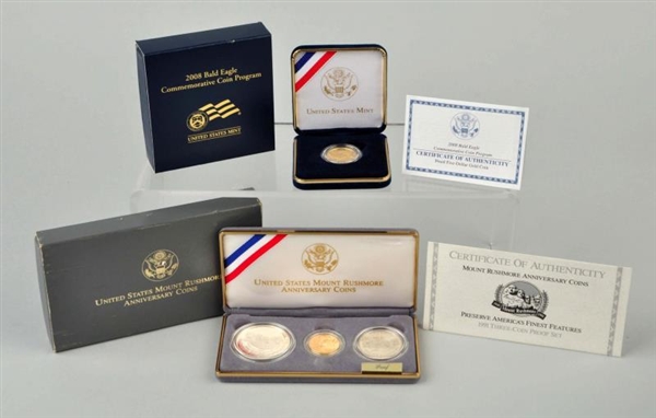 LOT OF 2: U.S. COMMEMORATIVE SET AND GOLD COIN.   