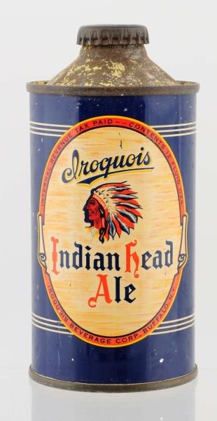 IROQUOIS INDIAN HEAD  ALE CONE TOP BEER CAN.      