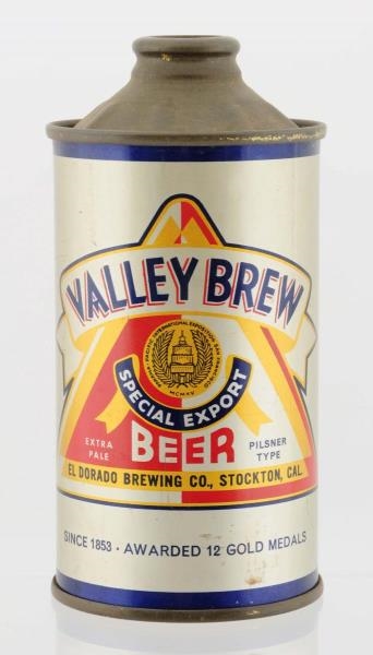 VALLEY BREW SPL. EXPORT BEER LOW PROFILE CONE TOP.