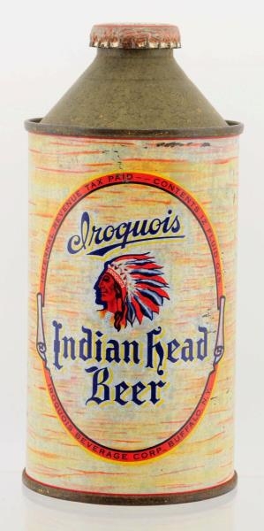 IROQUOIS INDIAN HEAD CONE TOP BEER CAN.           