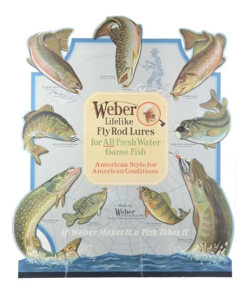 WEBER FLY ROD FISHING LURES ADVERTISING POSTER    