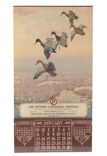 1929 PETERS CARTRIDGE COMPANY ADVERTISING CALENDAR