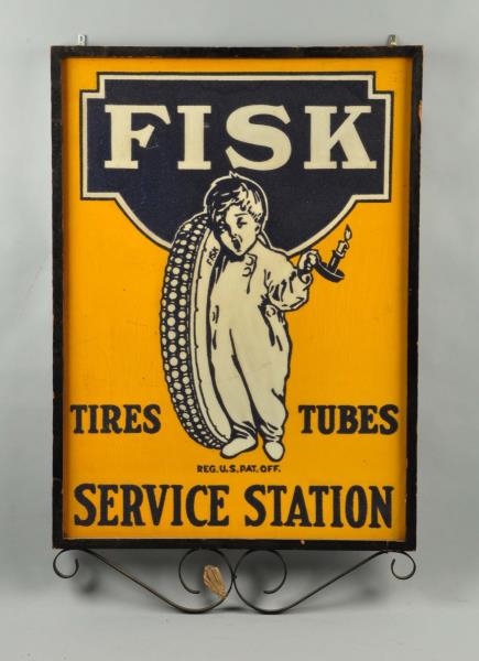 FISK TIRES TUBE SERVICE STATION SIGN.             