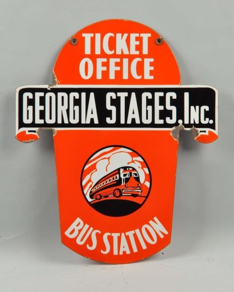 GEORGIA STAGES,INC TICKET OFFICE BUS STATION SIGN.