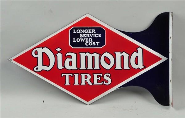 DIAMOND TIRES "LONGER SERVICE LOWER COST" SIGN.   
