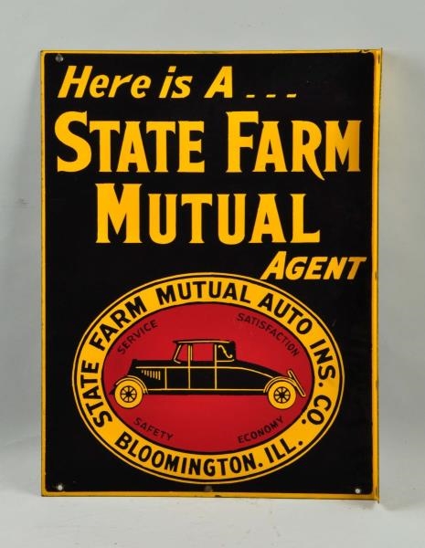 "HERE IS A STATE FARM MUTUAL AGENT" W/ LOGO SIGN. 
