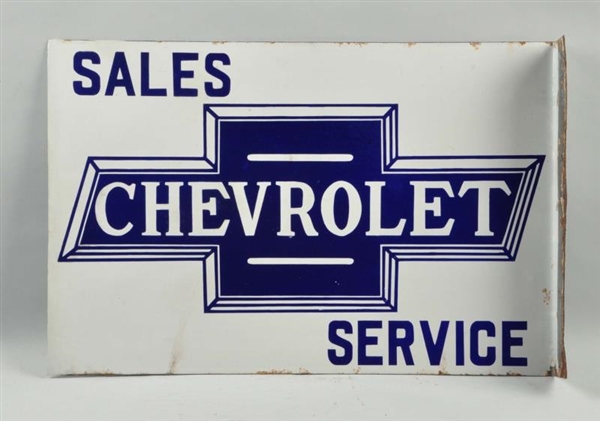 CHEVROLET IN BOWTIE SALES SERVICE SIGN.           