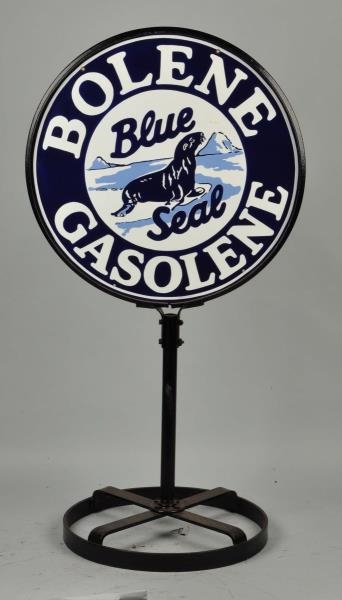 BOLEN "BLUE SEAL" GASOLINE WITH LOGO SIGN.        